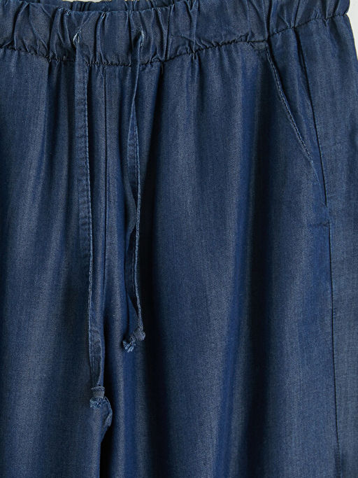 Beli Lastikli Wideleg Kad?n Jean Pantolon