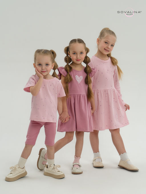 Костюм Актив лиловые сердечки-сухая роза - Sovalina фото 45