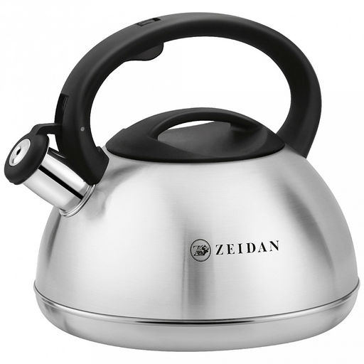 "Zeidan" Чайник из нержавеющей стали 3л, со свистком, индукционное дно, курковый механизм, фиксированная бакелитовая ручка, подарочная коробка (Китай)
