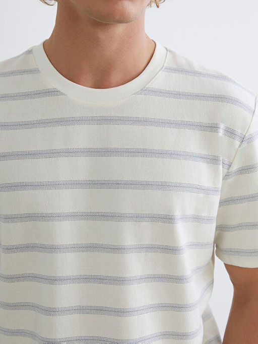 Bisiklet Yaka ?izgili Pike Erkek Ti??rt