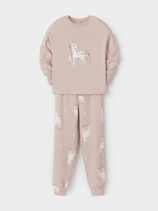 К 1567/дымчатая роза,весна и единорог пижама дет