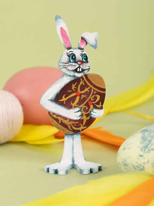 Заготовка для декорирования Mr. Carving КЛ-27 Заготовка на подставке фанера 3.8 х 2.6 х 9 см 2 шт Заяц с яйцом фото 3