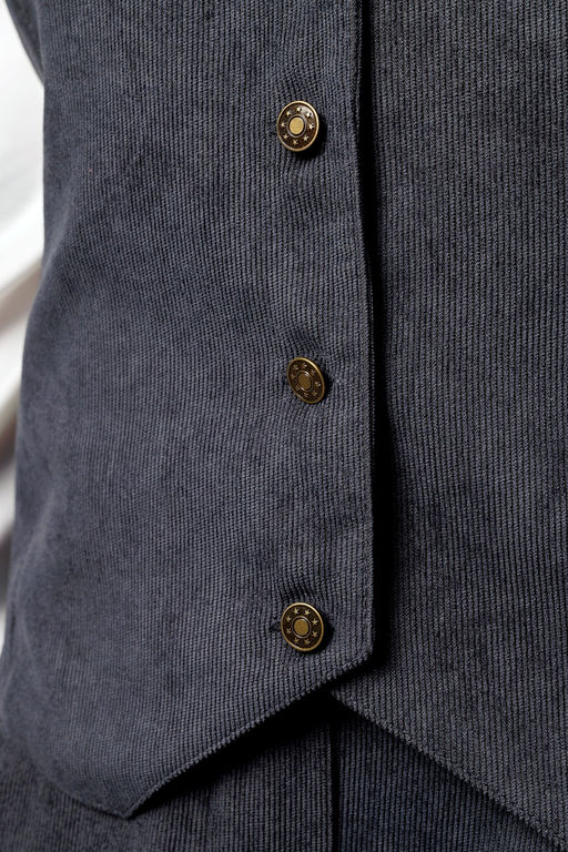 Костюм брючный вельветовый с жилеткой 399GRY