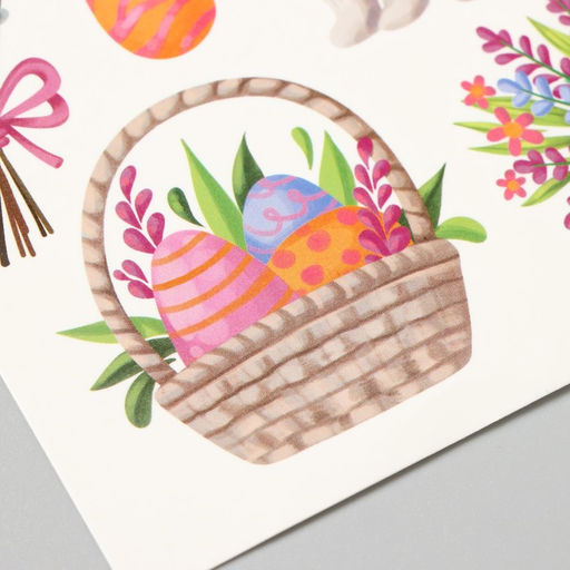 Переводные тату цветные Кролик и пасхальная корзинка, временные татуировки, 10?10 см - Арт узор фото 3