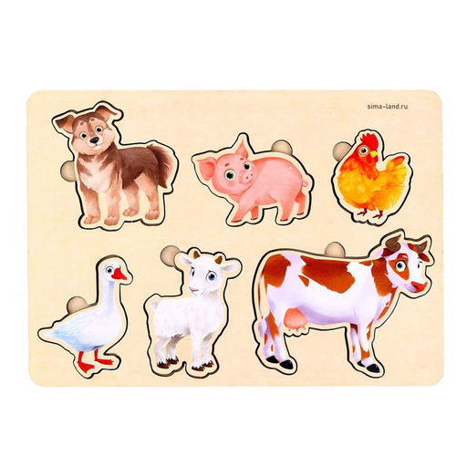 Рамка - вкладыш Животные фермы, 6 вкладышей - Лесная мастерская фото 2