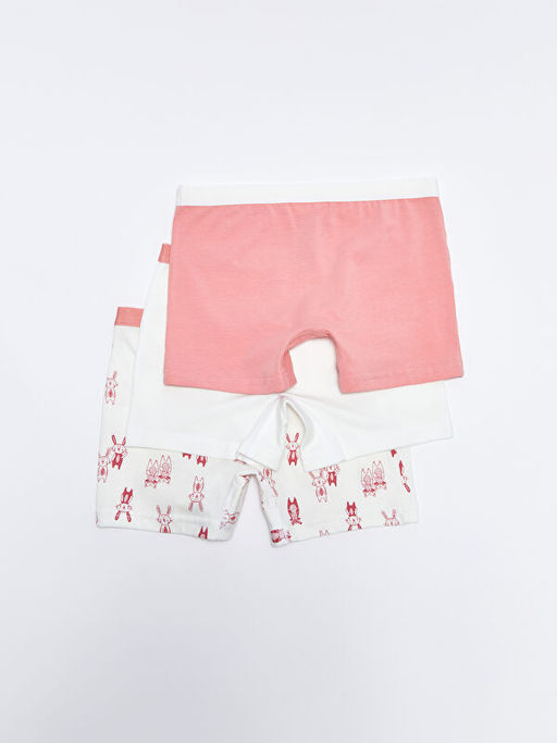 Bask?l? Pamuklu K?z ?ocuk Boxer 3l? - Waikiki фото 2