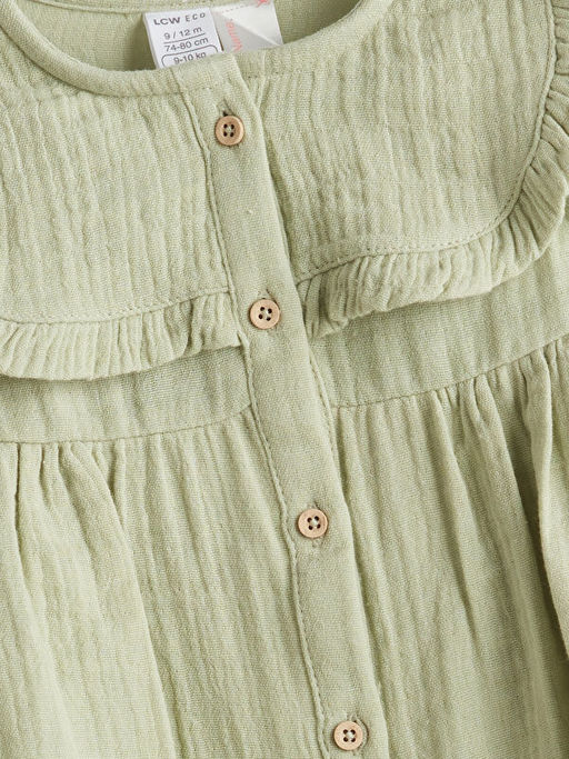 Bisiklet Yaka K?z Bebek M?slin Elbise