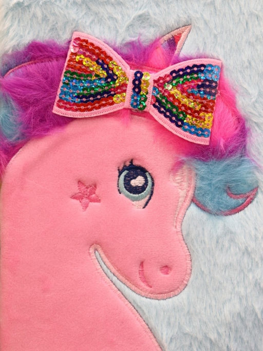 Блокнот плюшевый "Unicorn bow", blue, 21х15 см, плотность 80 гр.