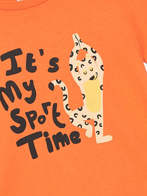 Bisiklet Yaka Bask?l? Erkek Bebek Ti??rt - Waikiki фото 2