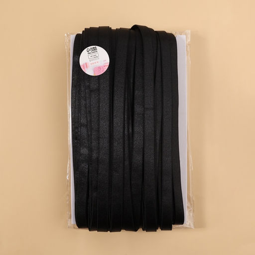 Резинка для бретелей, блестящая, 10 мм, 50±0.5 м, чёрная