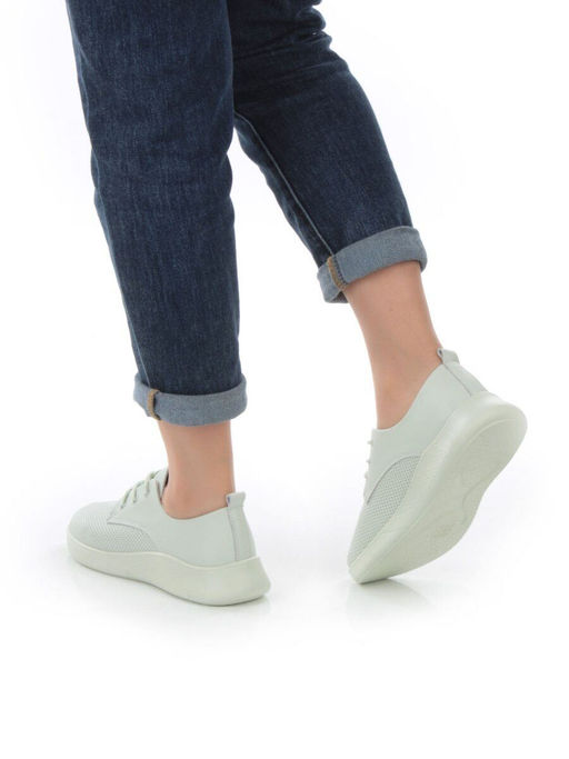 03-PDA156-3 LT. GREEN Полуботинки спортивные женские (натуральная кожа) - Фабричный китай фото 3