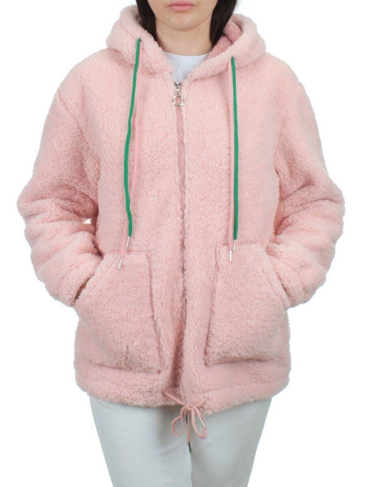 1001 PINK Куртка плюшевая демисезонная (65% хлопок, 35% полиэстер) оверсайз 44-54
