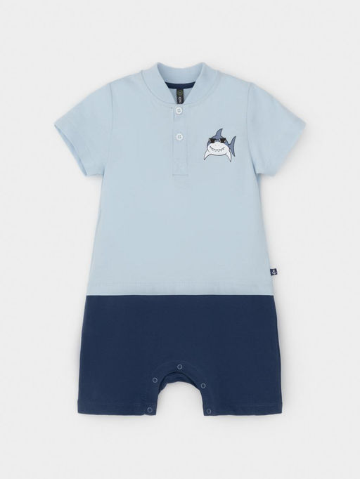 КР 6537/голубой полукомбинезон (песочник) д/мал яс