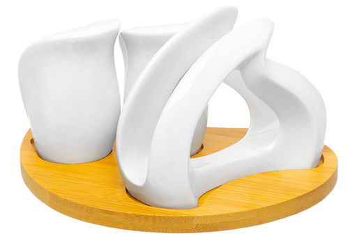 Набор для специй Elan Gallery Кристалл фарфор 3 предмета на подставке 19×14,5×10 см  фото 8