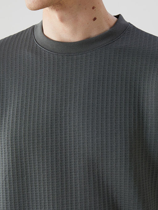 Bisiklet Yaka Uzun Kollu Erkek Sweatshirt