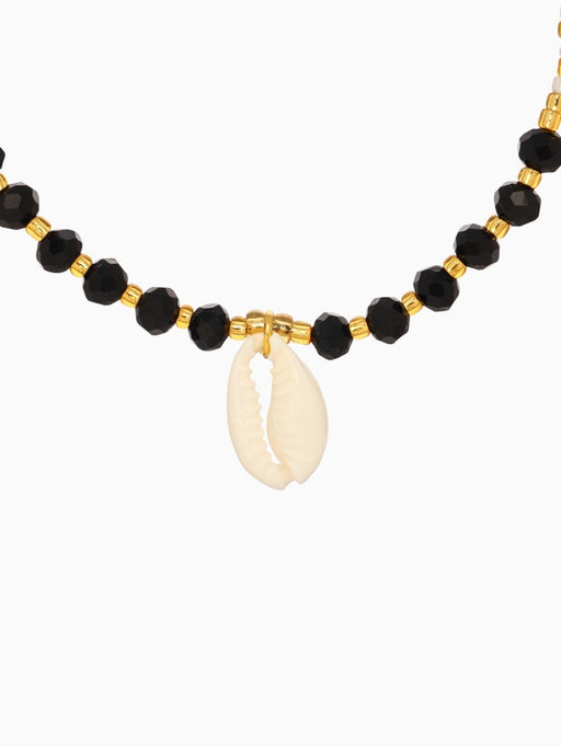 Браслет «Лила», длина 16 см, чёрный, золотистый