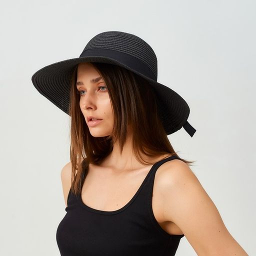 Шляпа женская MINAKU "Summer joy", размер 56-58, цвет черный