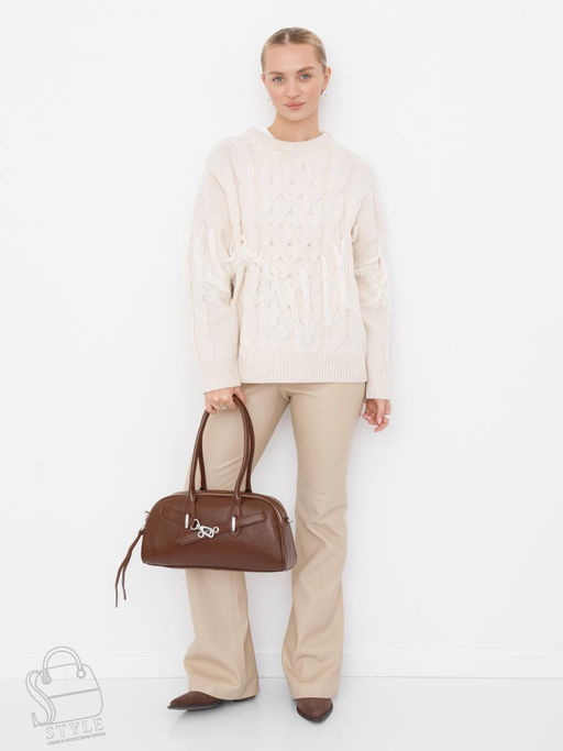 Сумка женская кожаная 9198SP d.brown Velina Fabbaino-Safenta в Новосибирске