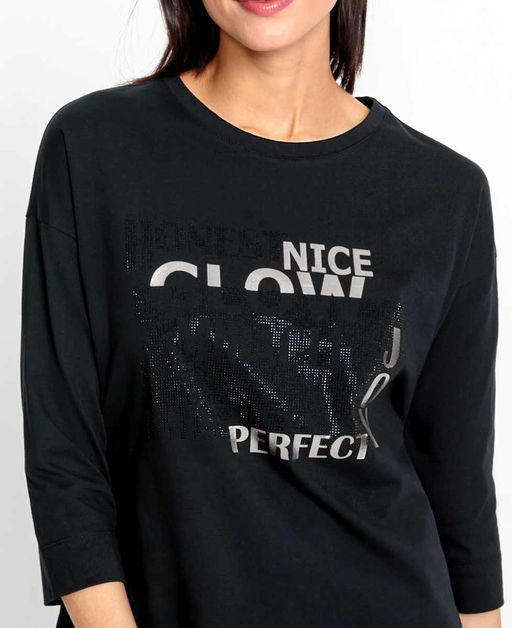 Блузка с рисунком, черная - Heine фото 7