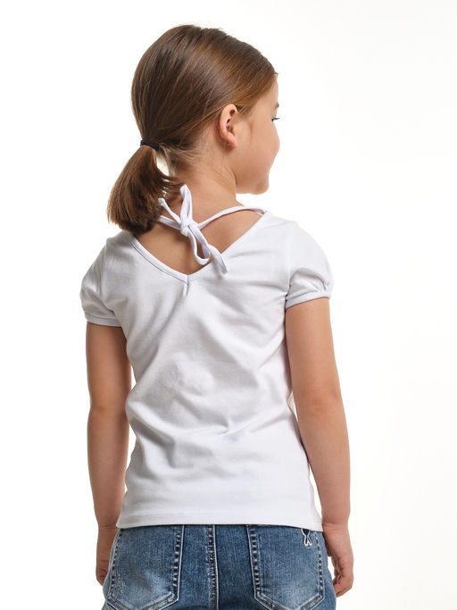 Базовая футболка для девочки UD 1217 белый - Mini maxi фото 2