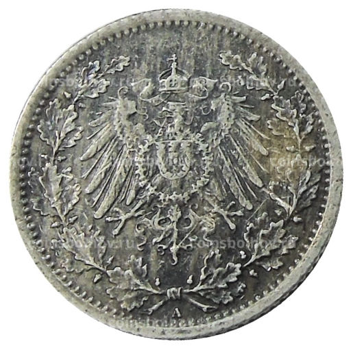 Монета 1/2 марки 1918 года A Германия