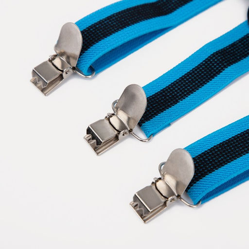 Подтяжки детские, ширина 2.5 см, цвет черный/голубой - Simaland фото 3