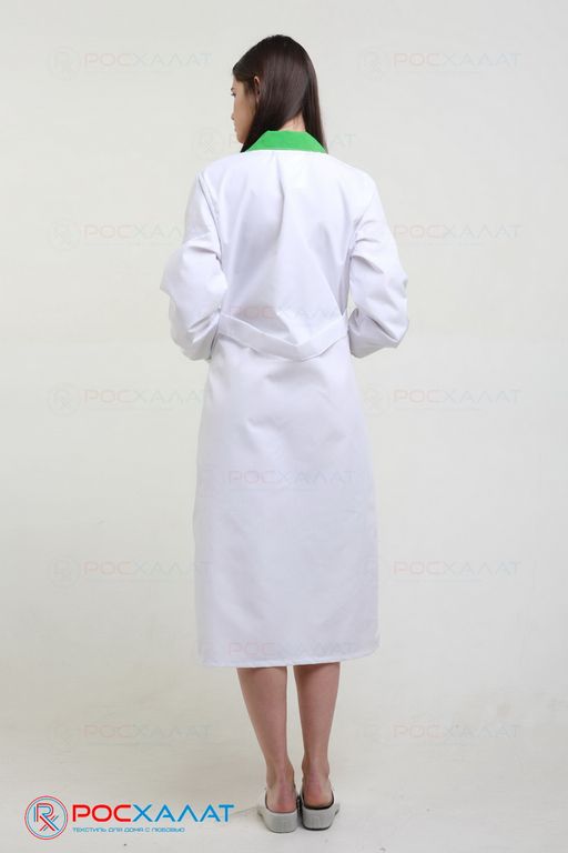 Женский медицинский халат с зеленой отделкой ТИСИ с ВО ХМ-13