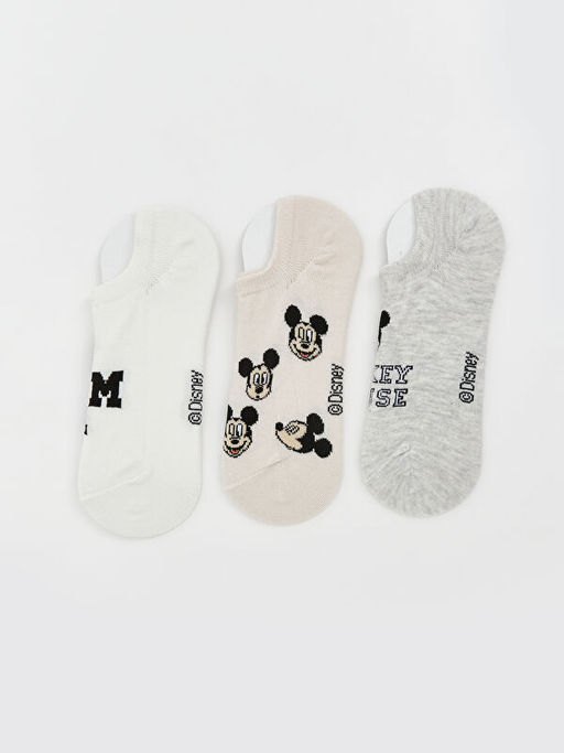 Mickey Mouse Bask?l? Kad?n Sneaker ?orap 3l?