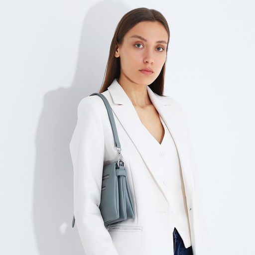 Сумка кросс-боди на молнии, 3 наружных кармана, цвет серо-голубой - Simaland фото 8