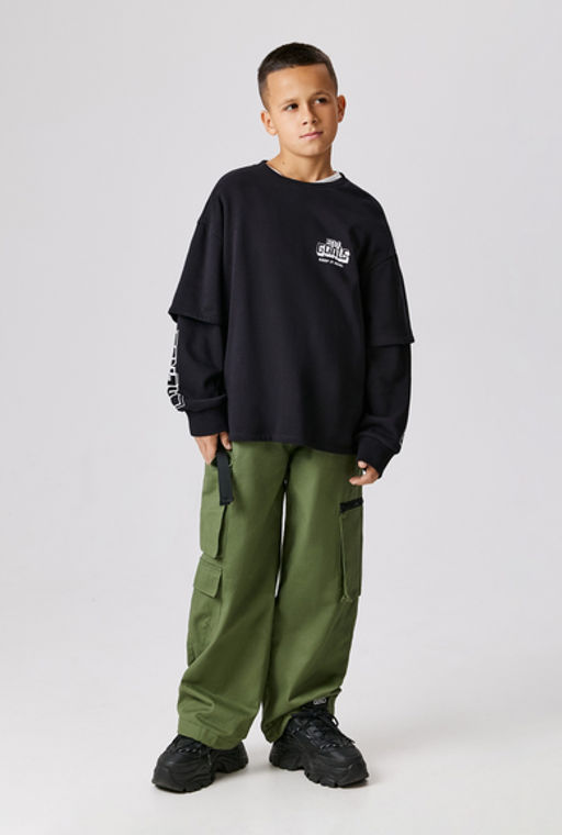 ACOOLA / Брюки (утепленные) детские для мальчиков Crack хаки  фото 2