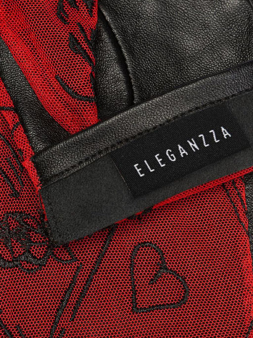 Перчатки женские б/п IS1012 red/black - Eleganzza фото 4