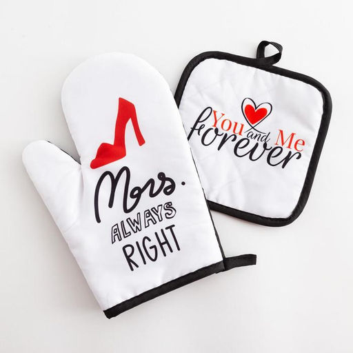 Кухонный набор Доляна Mrs right, прихватка 17*17 см, рукавица 26*16 см,100% п/э  фото 2