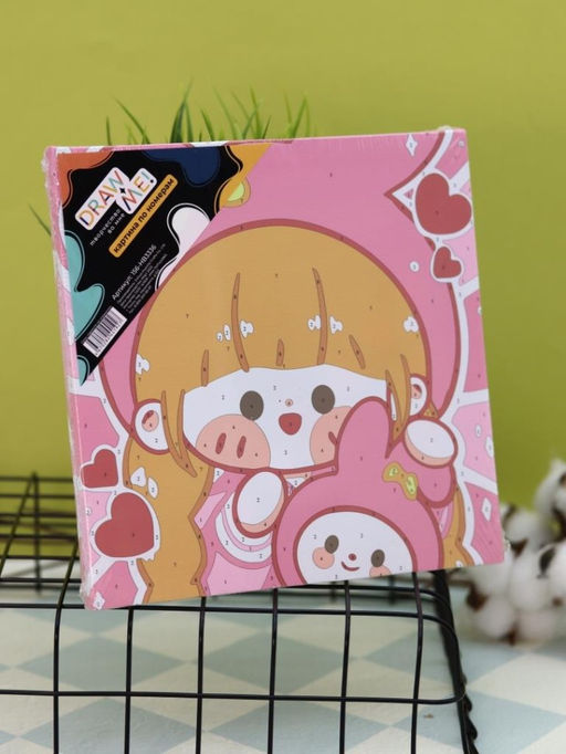 Картина по номерам на подрамнике Draw Me! Red-haired girl, (20*20 см)