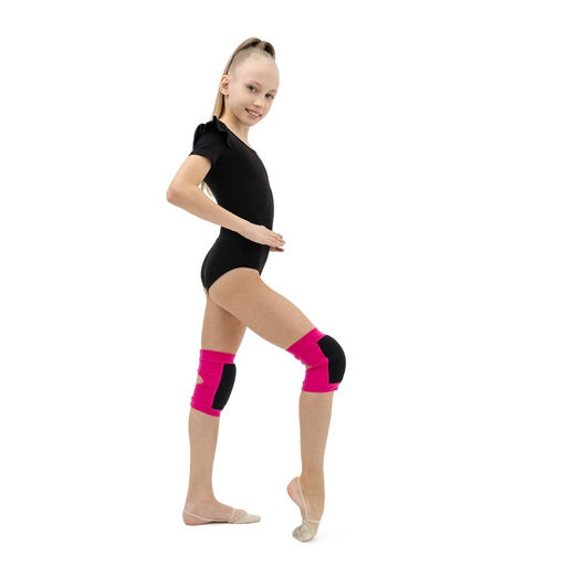 Наколенники для гимнастики и танцев Grace Dance, с уплотнителем, р. M, 11-14 лет, цвет фуксия/чёрный  фото 3