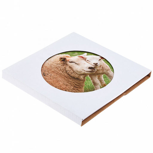 Подставка под горячее (панно) "Ферма" д16см h0,8см, керамика, фотопечать с глазурью, подложка пробковое дерево, кант атласный шнур, в упаковке (Китай)