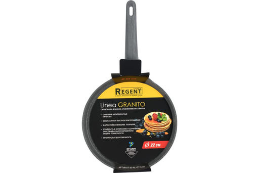 Regent Inox Сковорода блинная 22*1.7 см Linea GRANITO (индукция) 93-AL-GT-5-22