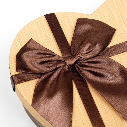 Набор подарочных коробок 3 в 1 Сердце, с бантом, коричневый, 22?20?9 - 16?14?6 см