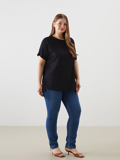 Bisiklet Yaka D?z Kad?n Ti??rt