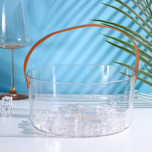 Ведёрко для льда Доляна, 2.6 л, 21×21×10 см, прозрачное