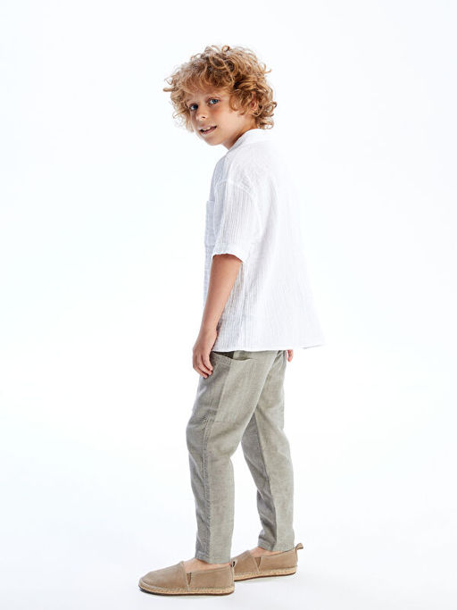 Keten Kar???ml? Erkek ?ocuk Kargo Pantolon