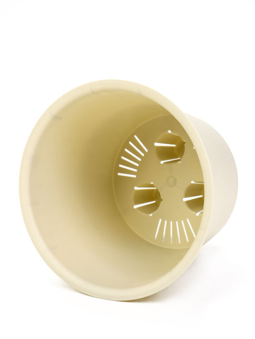 Кашпо для цветов «Рамона», 7.8 л, d=28 см, h=25.5 см, со вставкой, пластиковое, белое