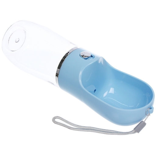 Поилка портативная прогулочная с кнопкой "ЛЮБИМЫЙ БРО", цвет голубой, 380мл