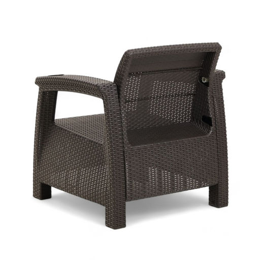 Кресло садовое «Ротанг», пластик, 73×70×79 см, мокко, набор 2 шт.