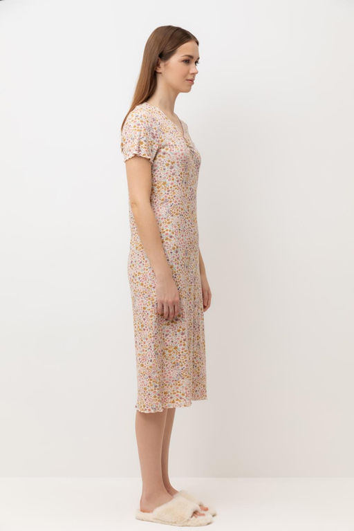 Е 10062/матовый беж,цветочное настроение сорочка ночная жен - Very neat фото 3