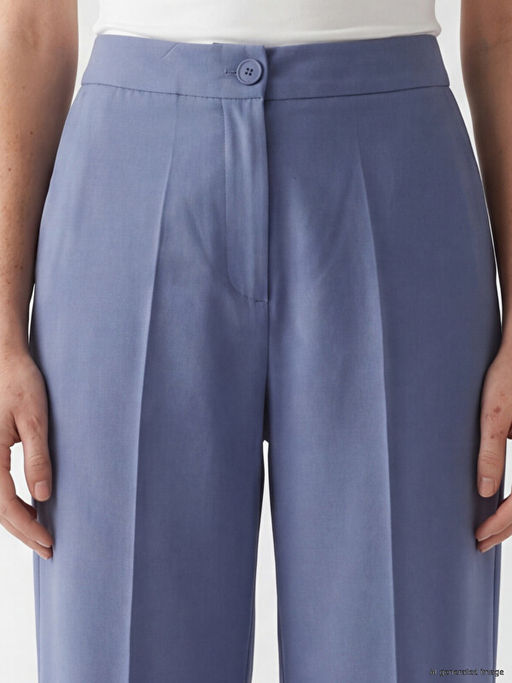 Regular Fit Keten Kar???ml? Kad?n Pantolon
