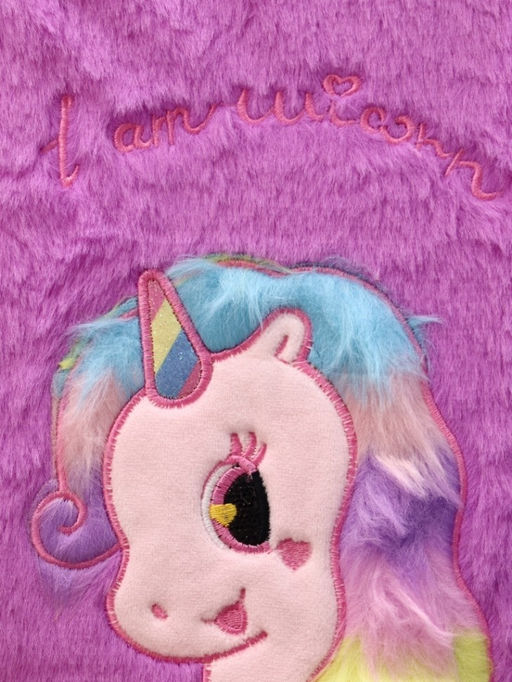 Блокнот плюшевый "Unicorn heart", purple, 21,5х15,5 см, плотность 80 гр.