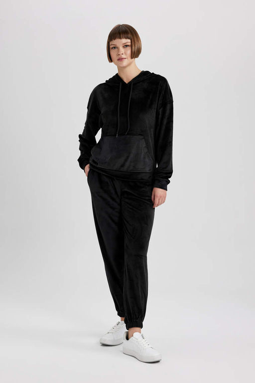 Бархатные спортивные штаны стандартного кроя для джоггеров - Defacto фото 3