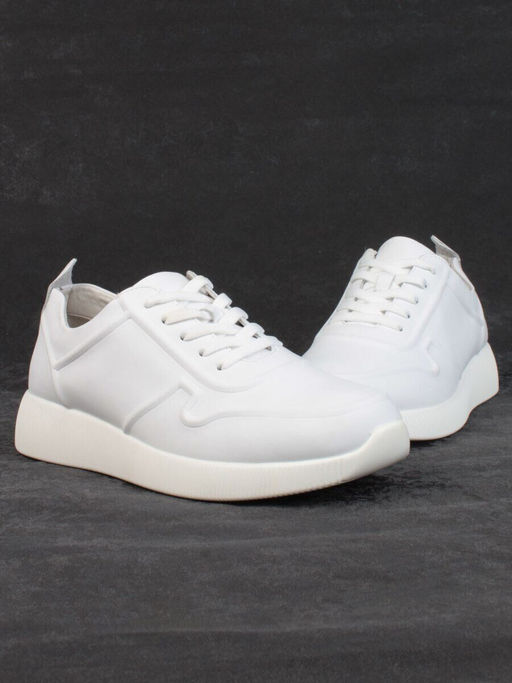 05-PDL195-1 WHITE Кроссовки женские (натуральная кожа)