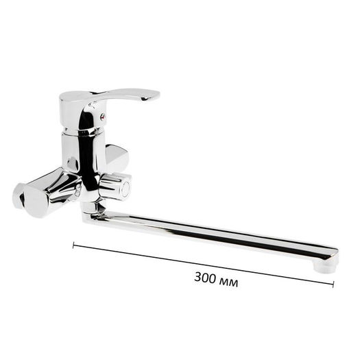 Смеситель для ванны Accoona A7103B, однорычажный, с душевым набором, силумин, хром