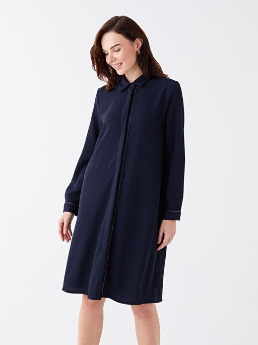 D?z Uzun Kollu Kad?n G?mlek Tunik